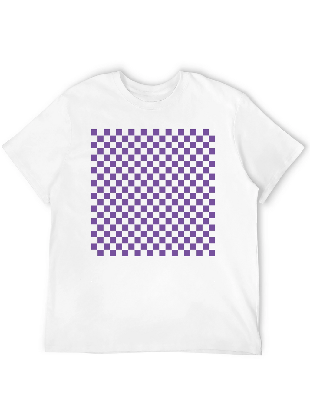 Checkerboard Tee - Black with Purple Squares
