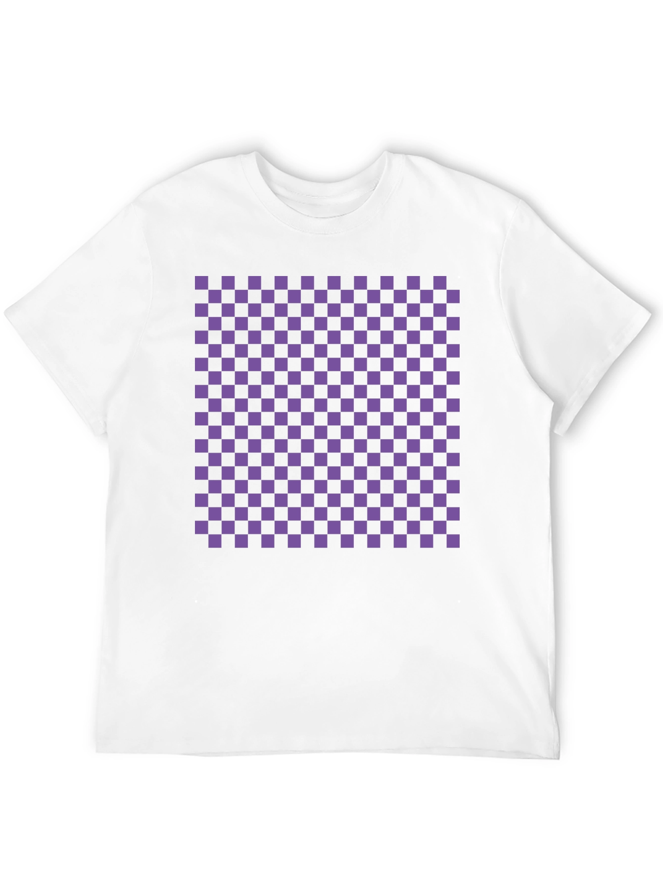 Checkerboard Tee - Black with Purple Squares