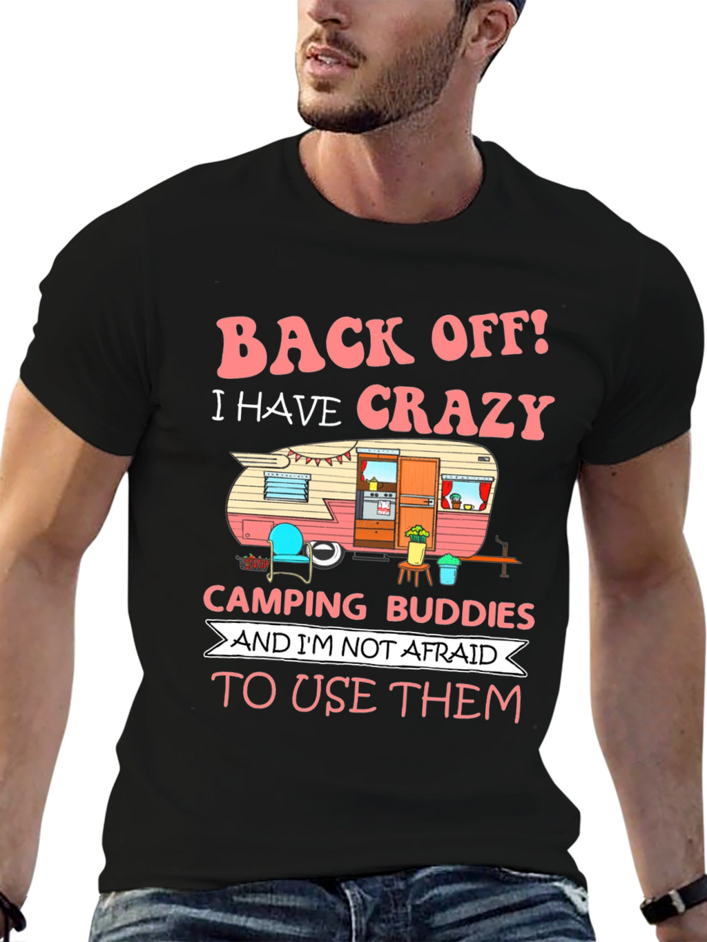 Crazy Camping Buddies Graphic T-Shirt