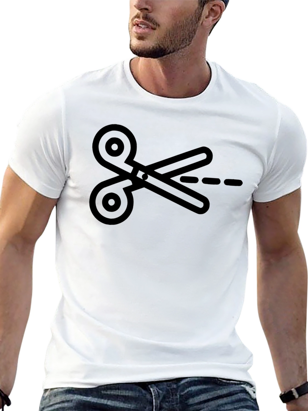 Scissors Graphic Tee - Black Cotton