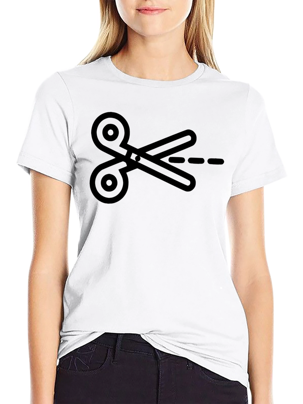 Scissors Graphic Tee - Black Cotton