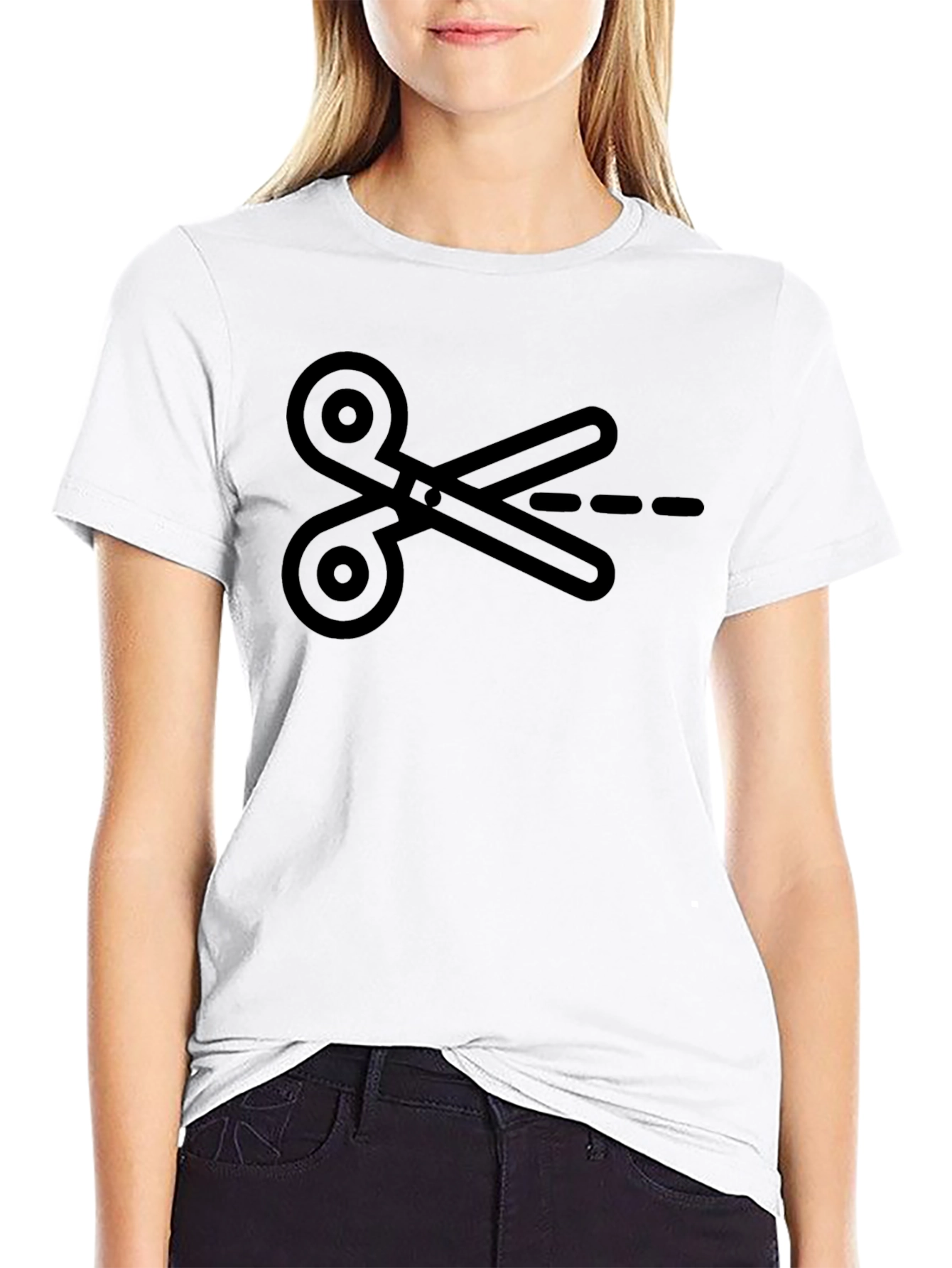 Scissors Graphic Tee - Black Cotton
