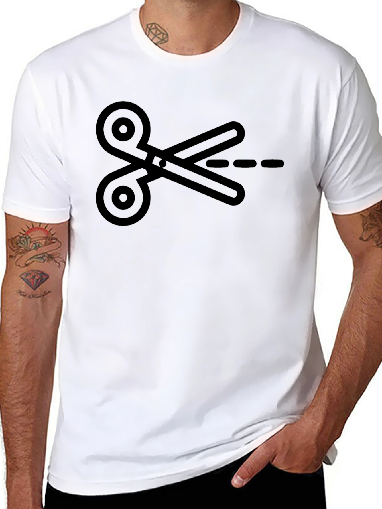 Scissors Graphic Tee - Black Cotton