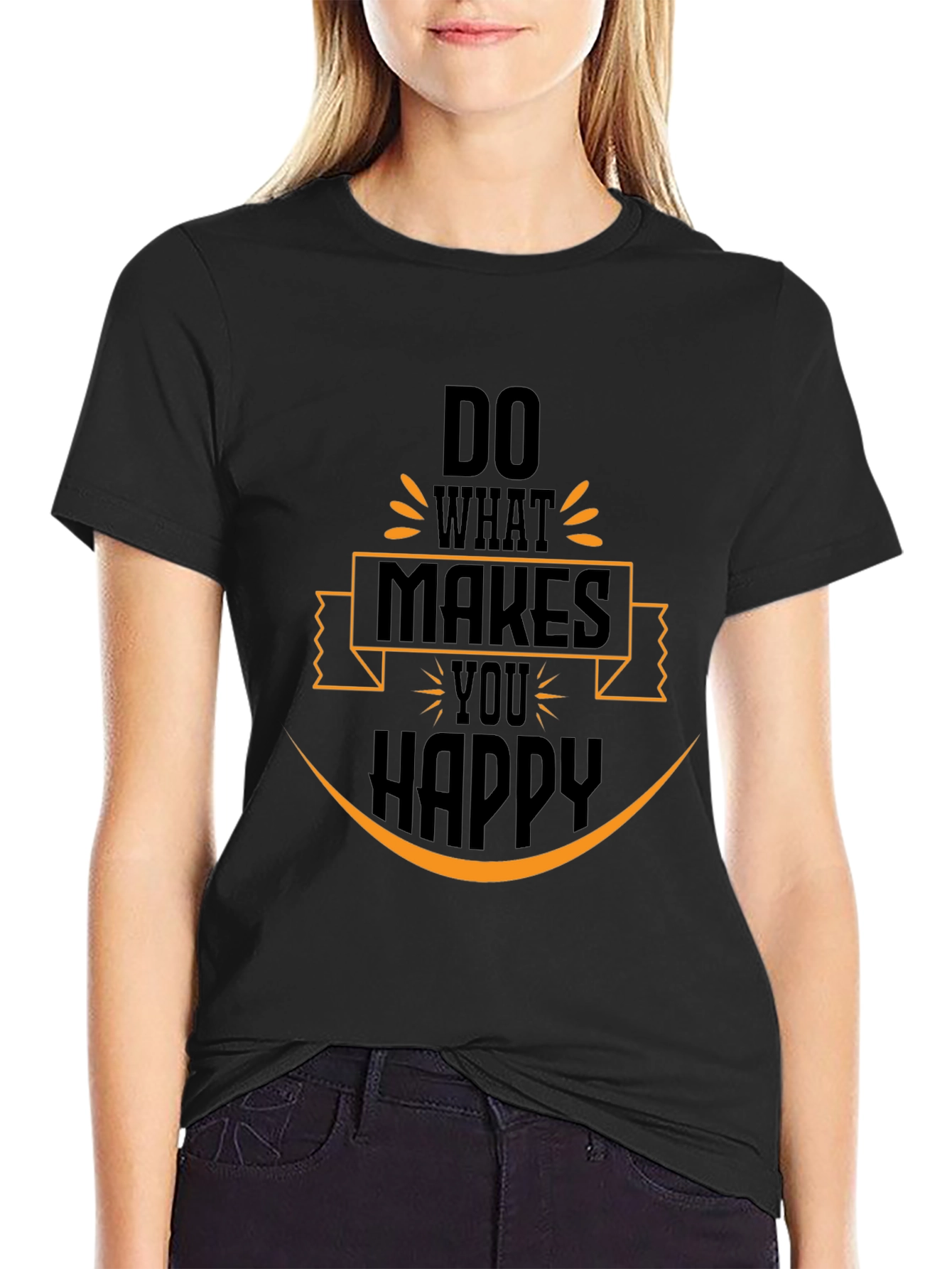 Do What Makes You Happy Graphic Black T-Shirt