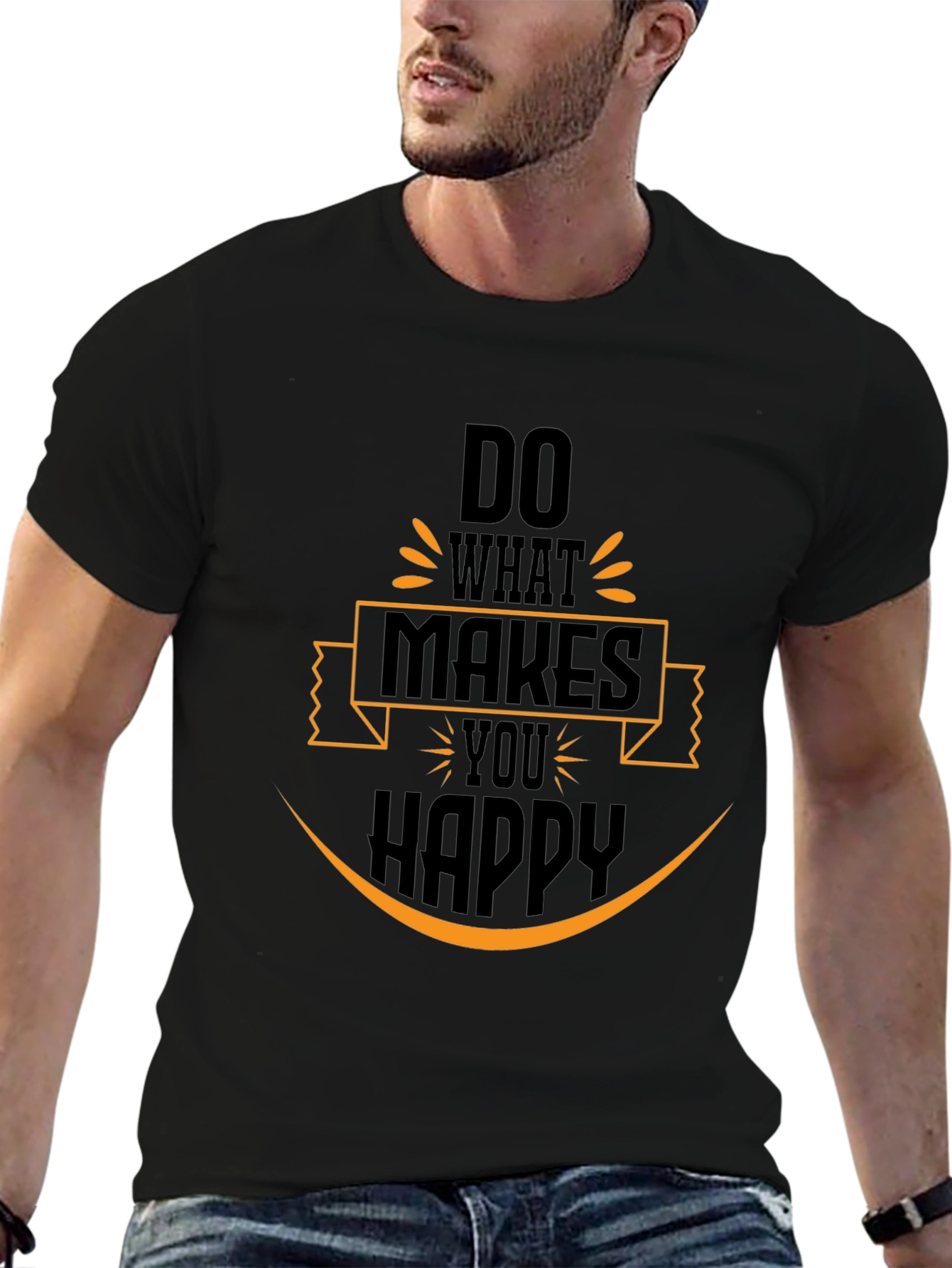 Do What Makes You Happy Graphic Black T-Shirt