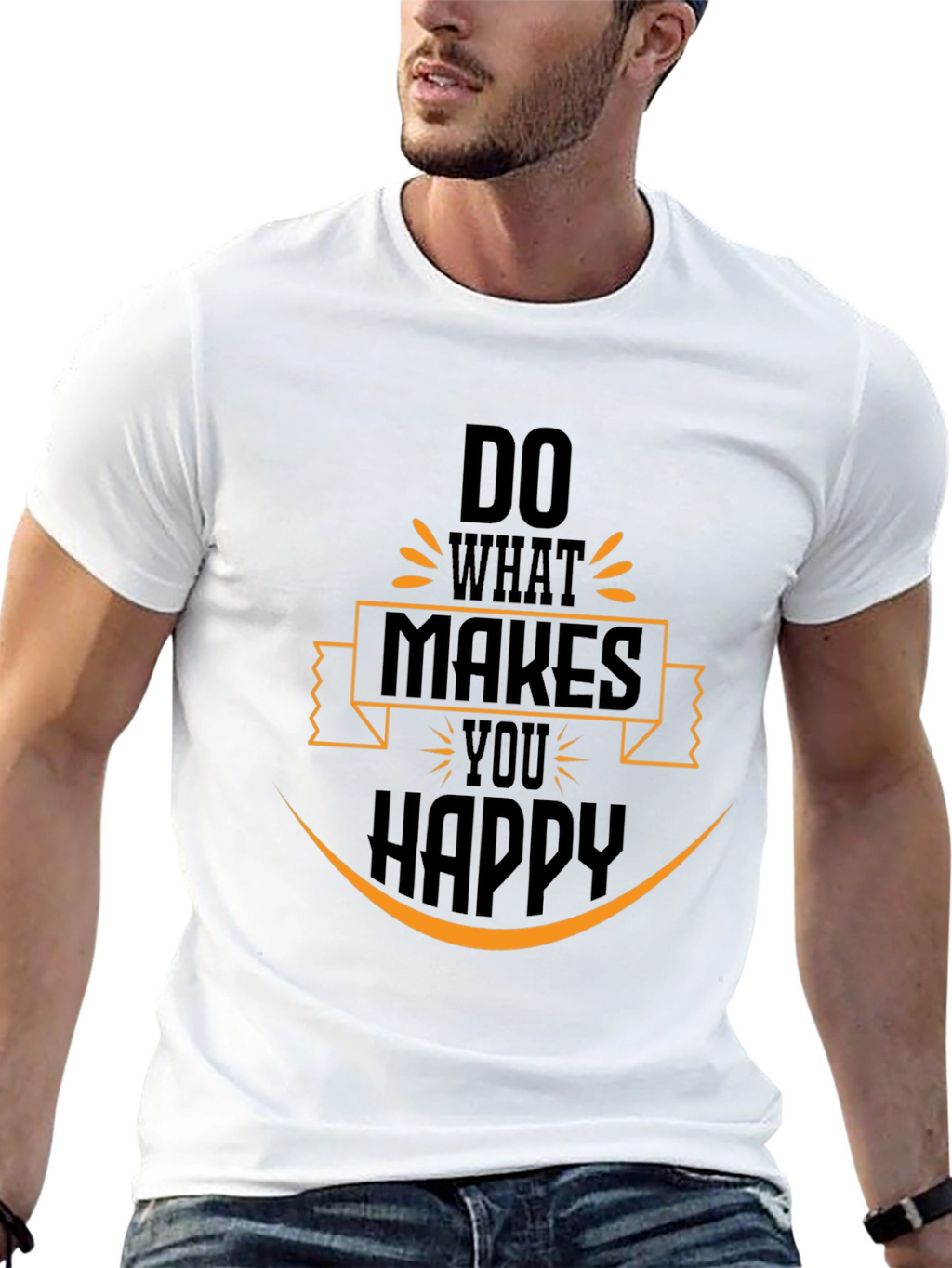 Do What Makes You Happy Graphic Black T-Shirt