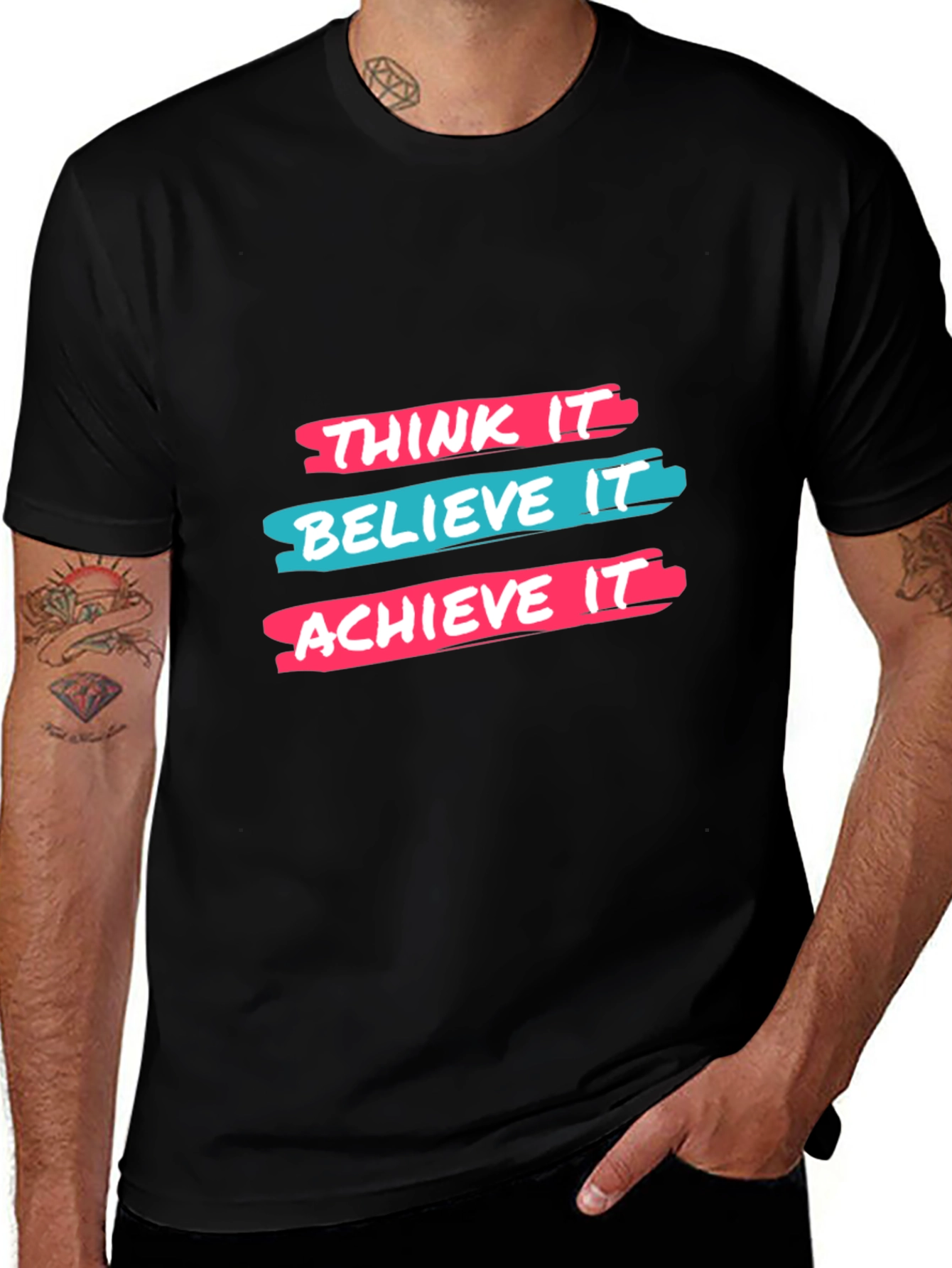 Think It Believe It Achieve It Black T-Shirt