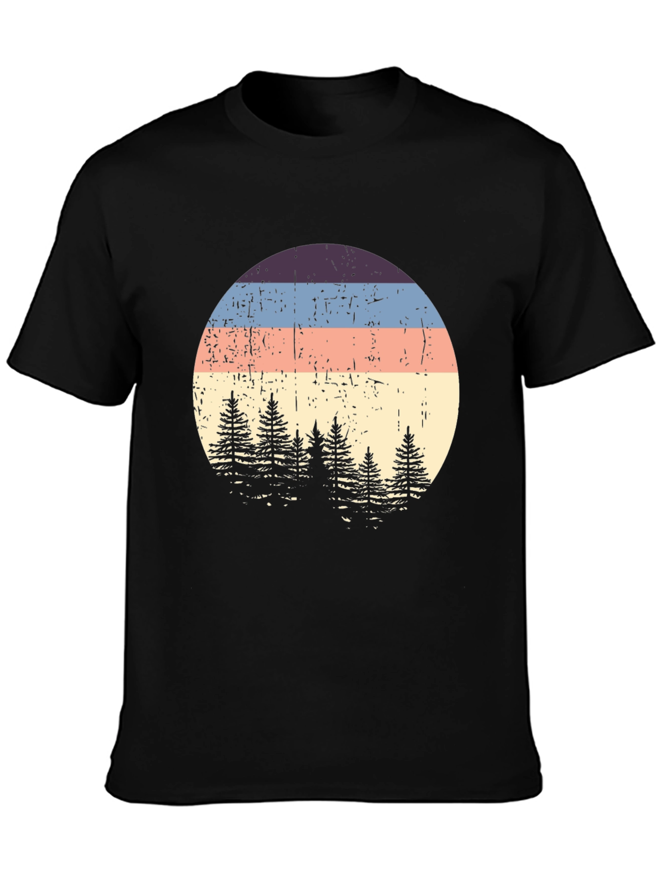 Retro Sunset Pine Tree Graphic Tee