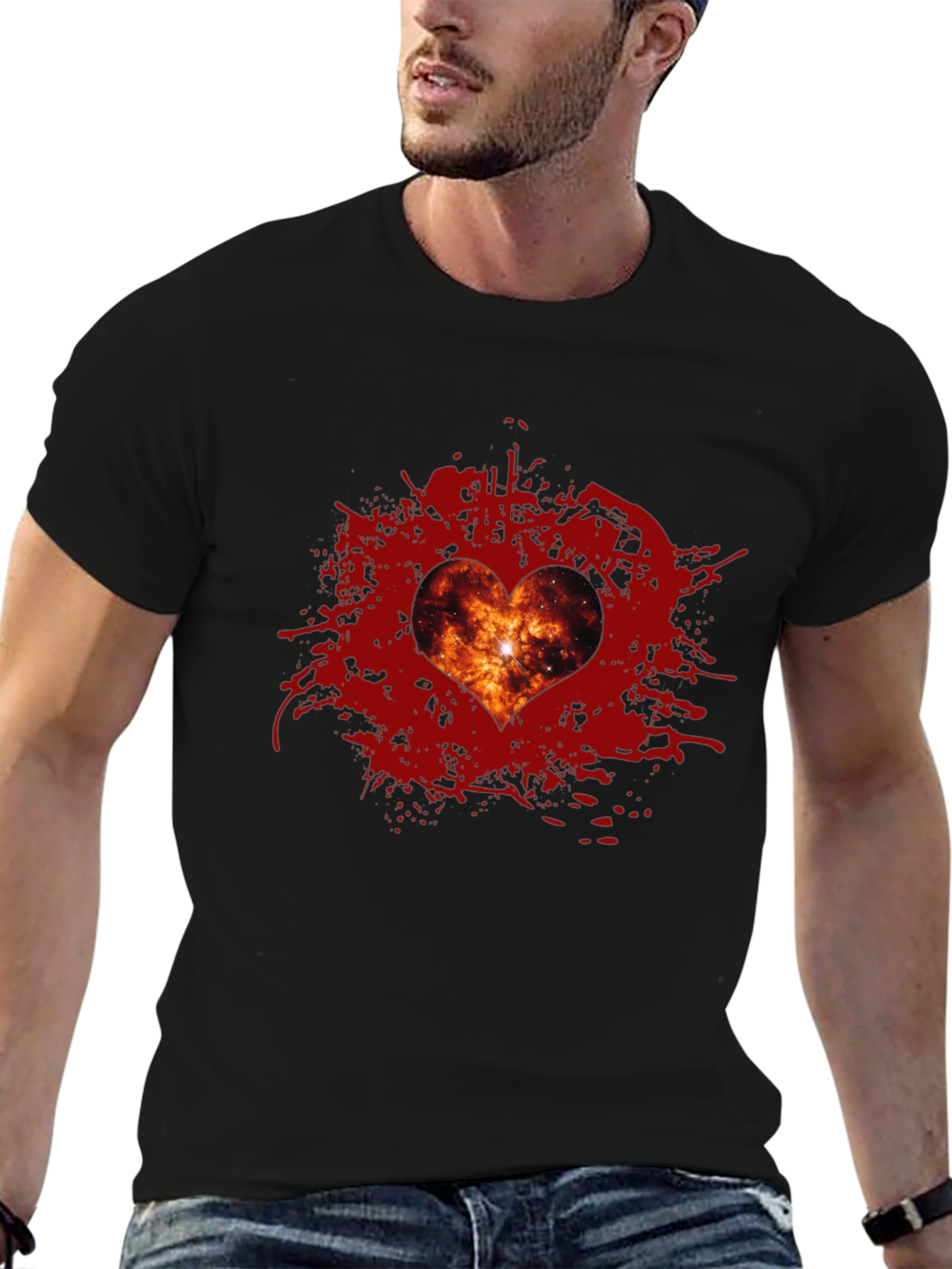 Galaxy Heart T-Shirt - Stylish Graphic Tee