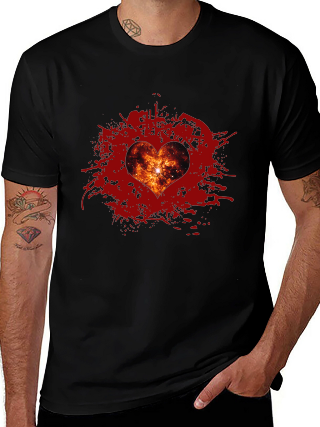 Galaxy Heart T-Shirt - Stylish Graphic Tee