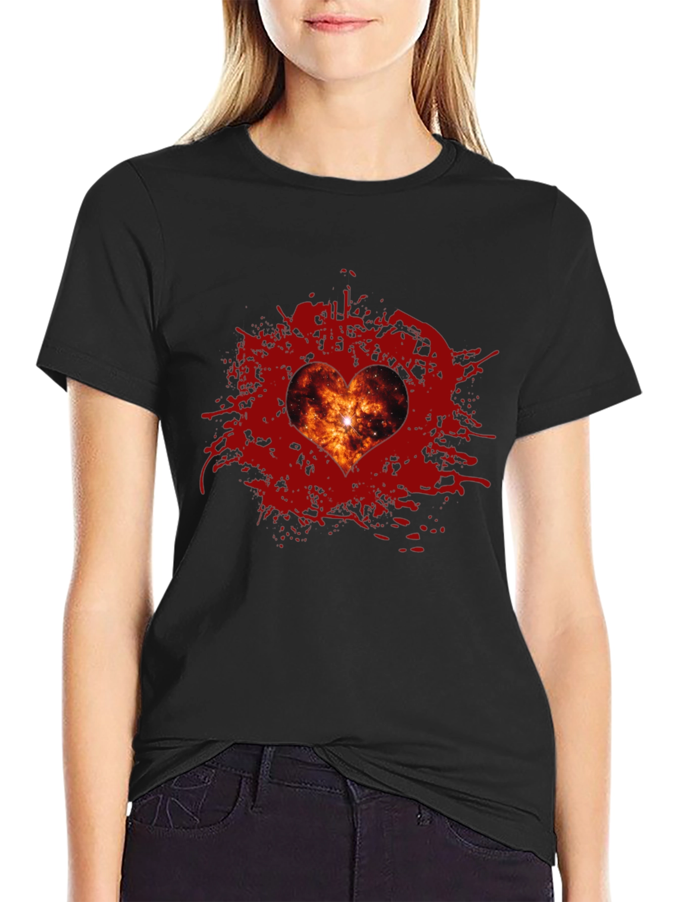 Galaxy Heart T-Shirt - Stylish Graphic Tee