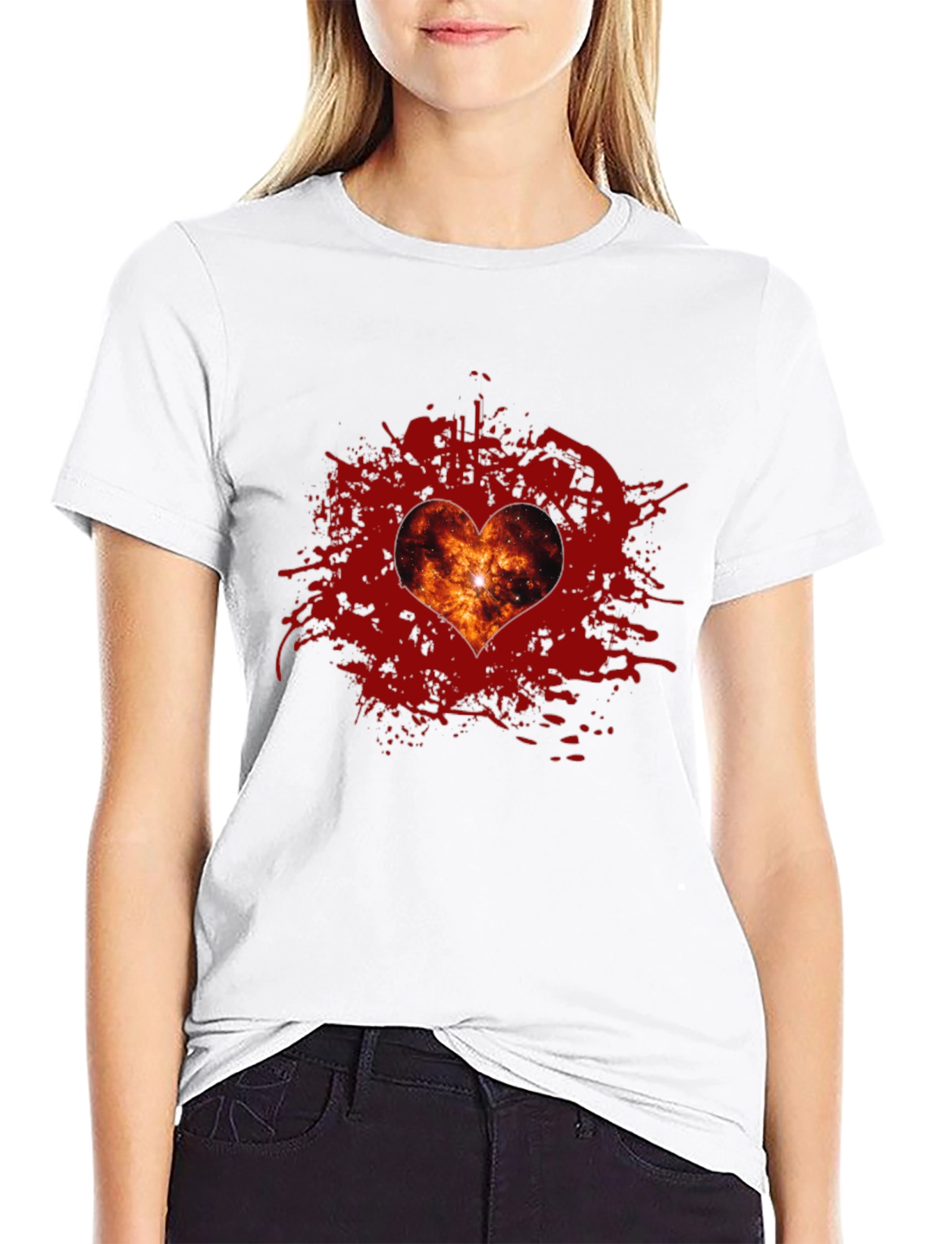 Galaxy Heart T-Shirt - Stylish Graphic Tee