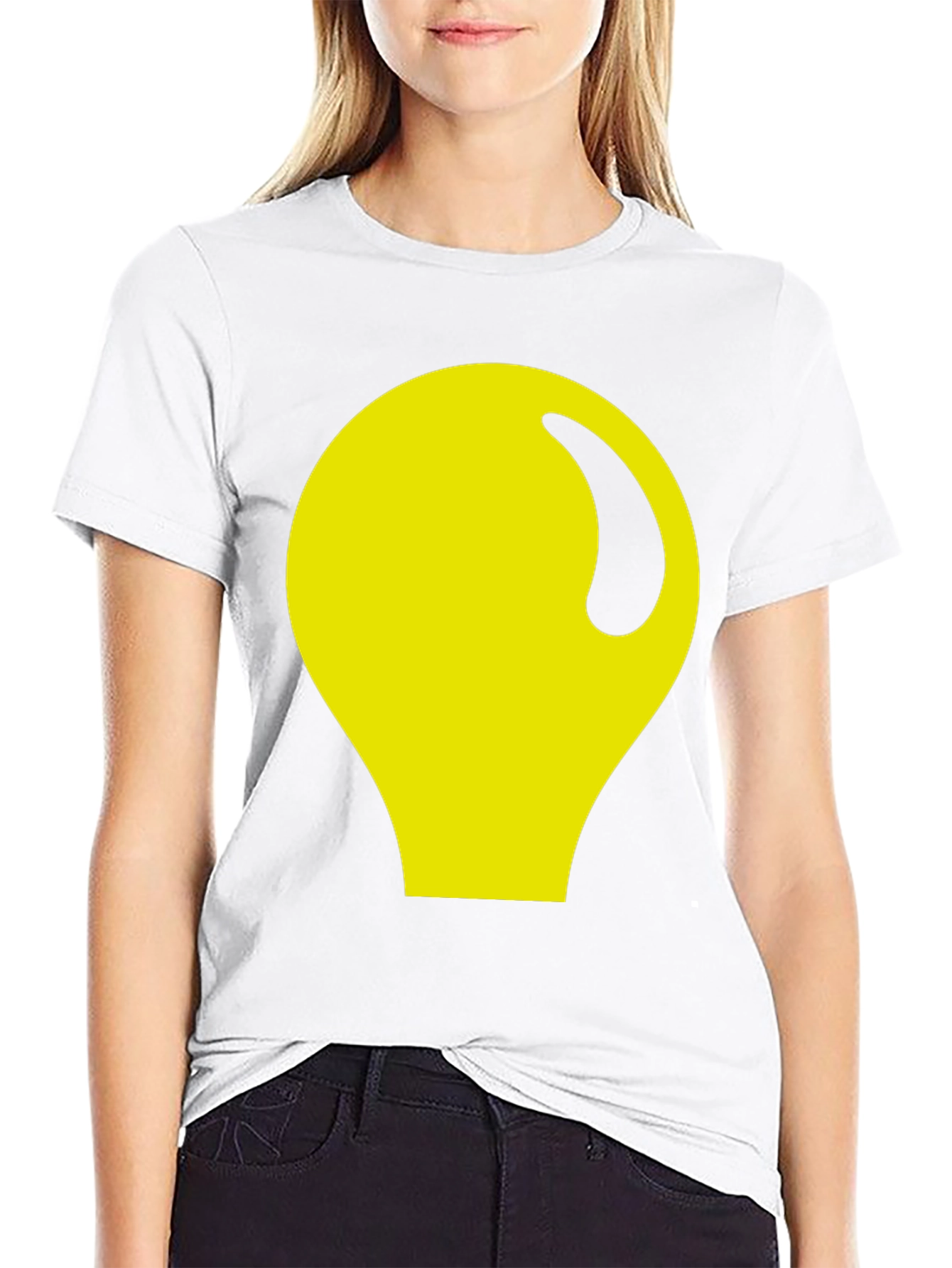 Abstract Yellow Graphic Black Tee