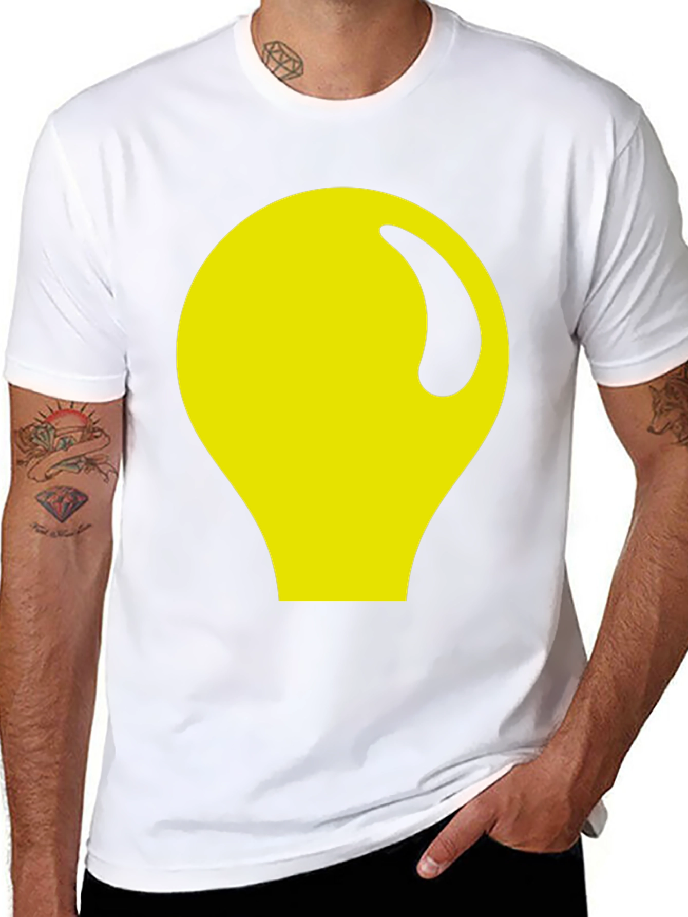 Abstract Yellow Graphic Black Tee