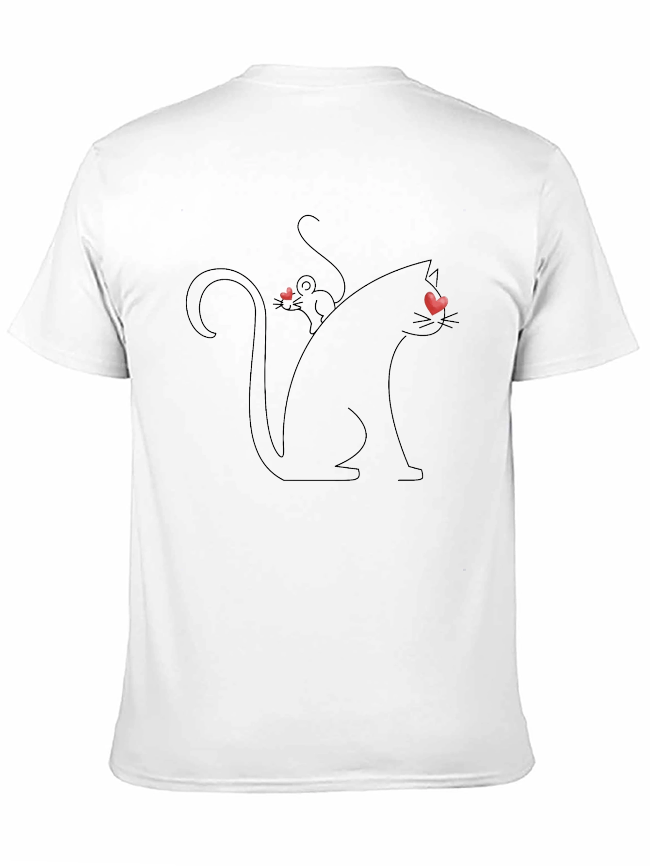 Cat and Mouse Heart Eyes Black T-Shirt
