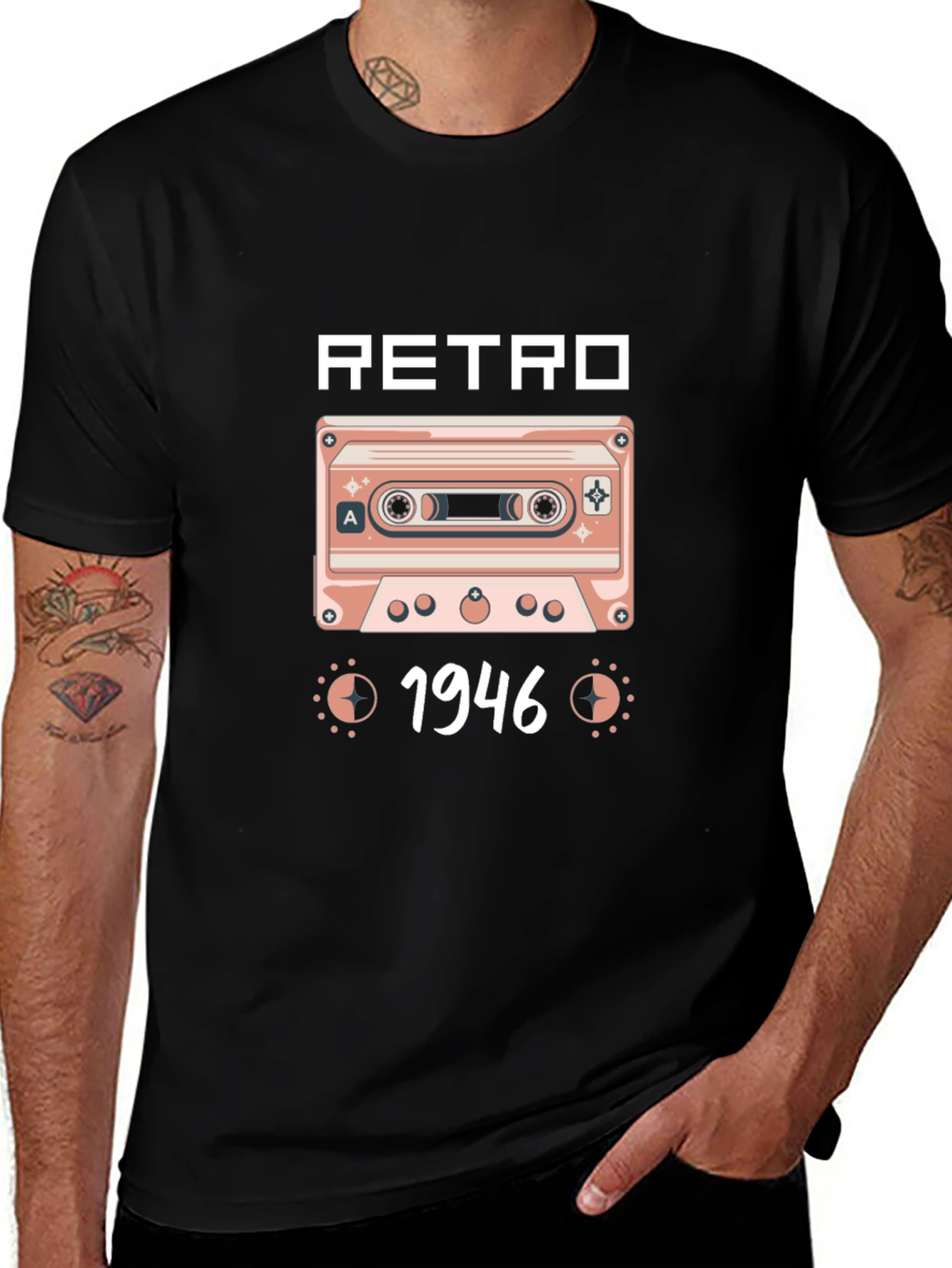 Retro 1946 Cassette Tape Graphic T-Shirt