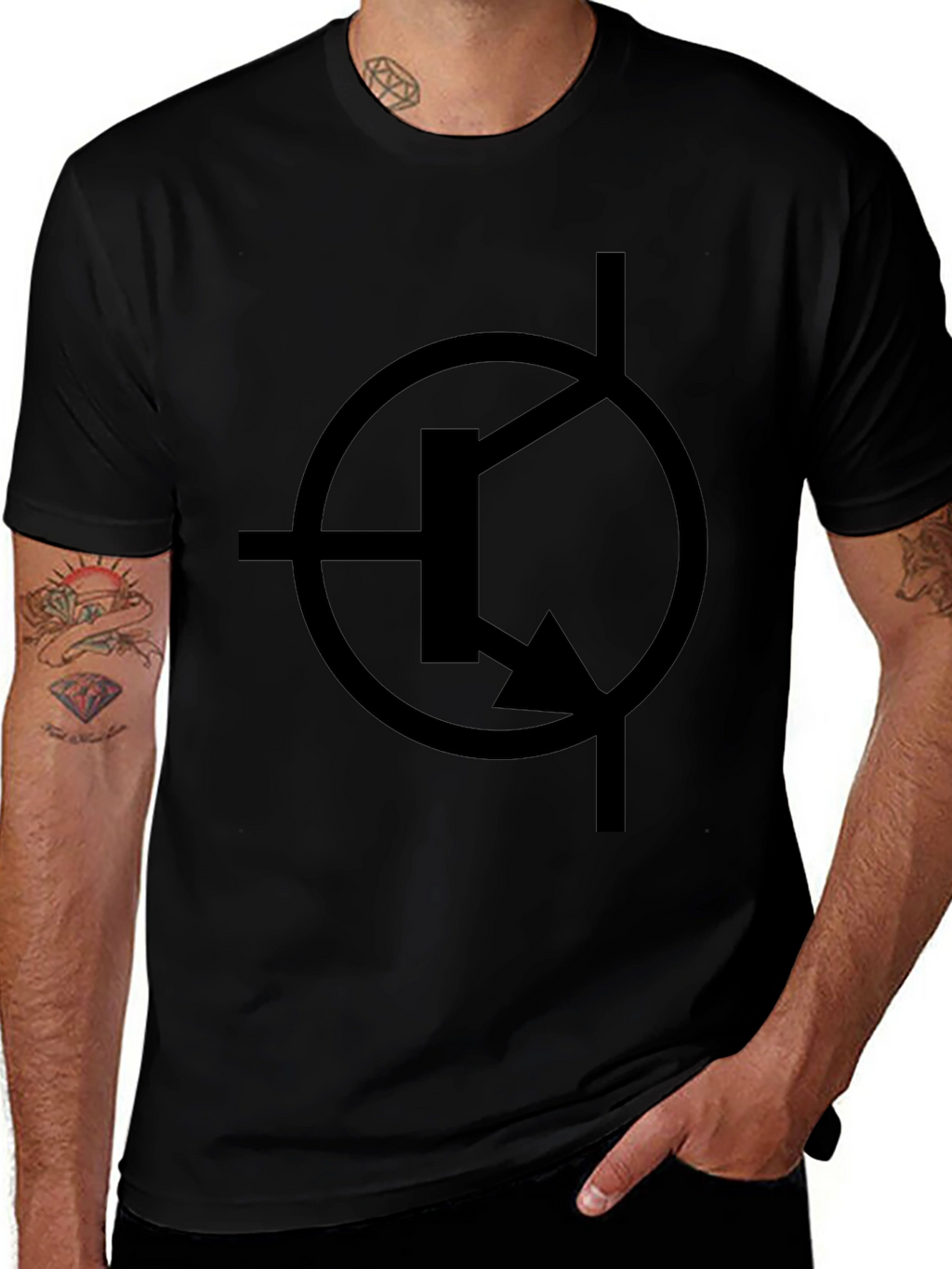Electronics Circuit Symbol Black T-Shirt