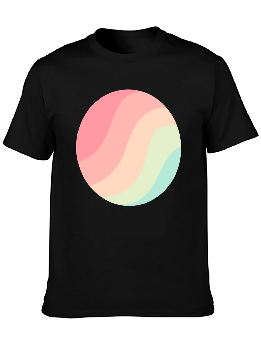 Retro Wave Circle Graphic Black Tee