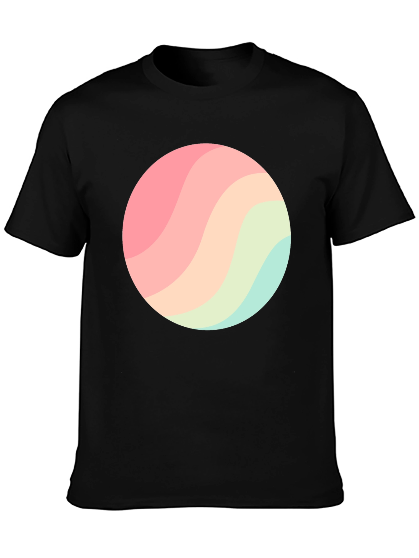 Retro Wave Circle Graphic Black Tee