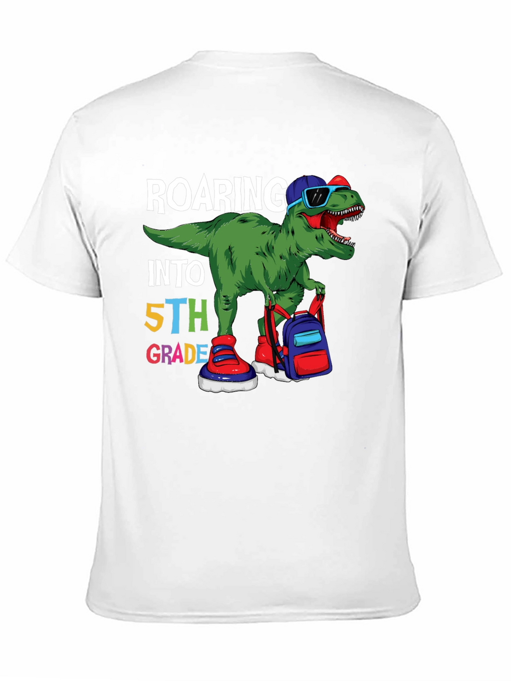 Roaring Into 5th Grade Dinosaur T-Shirt