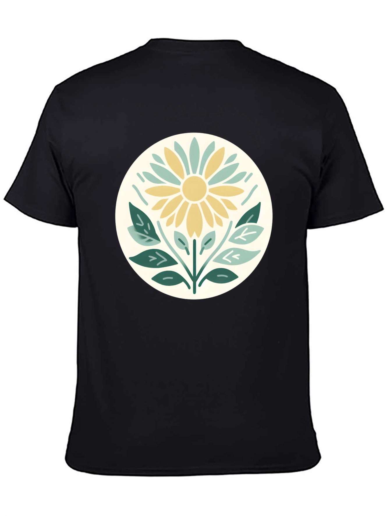 Boho Floral Graphic T-Shirt - Black