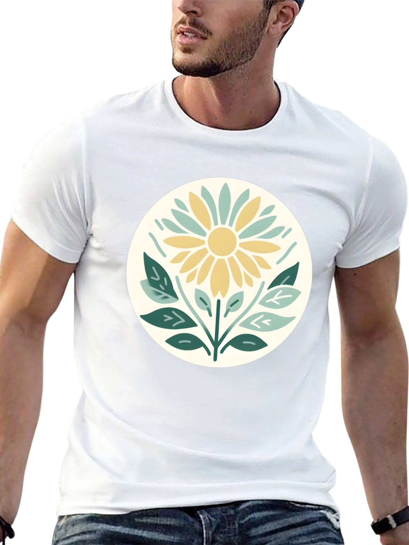 Boho Floral Graphic T-Shirt - Black