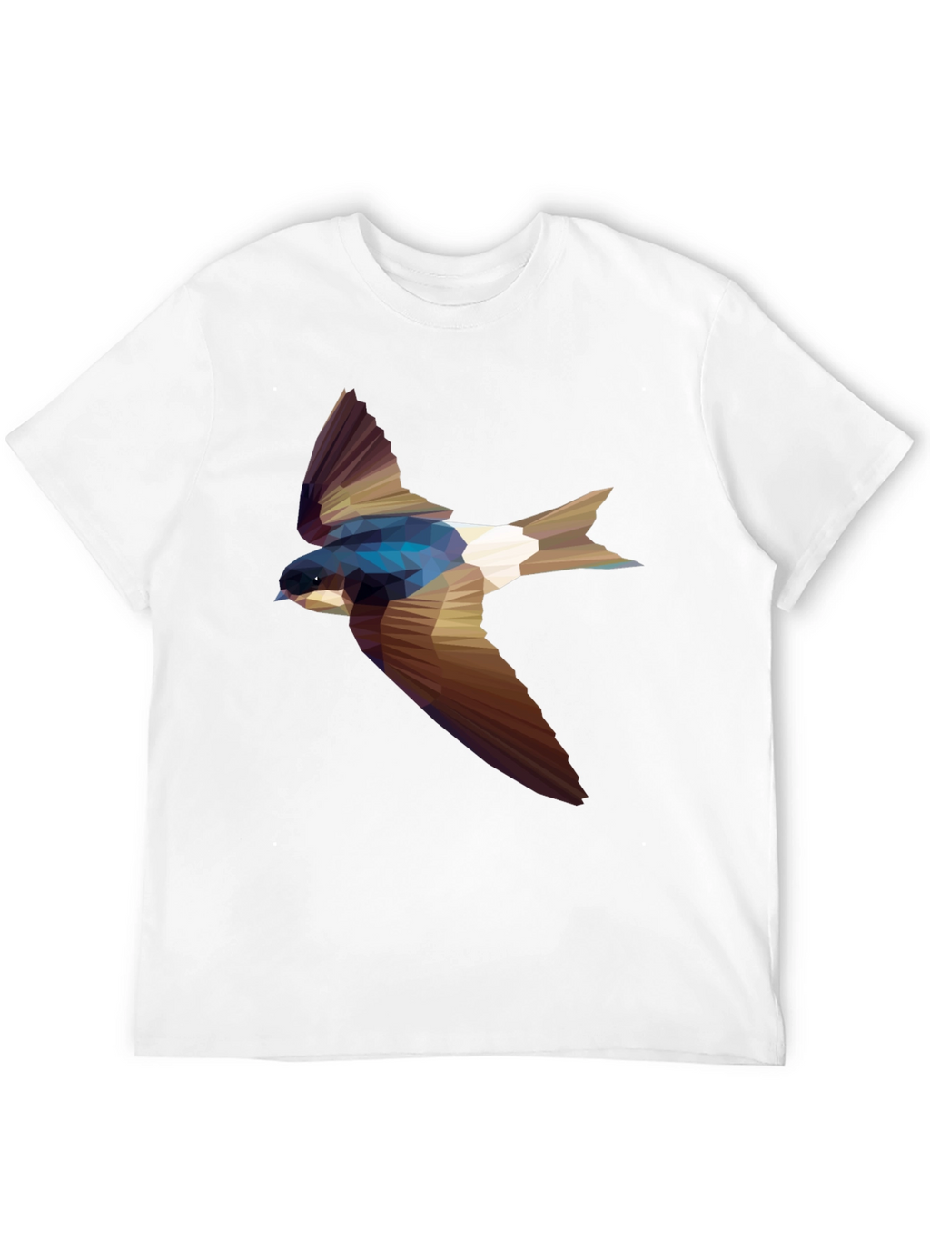 Geometric Swallow Print Black T-Shirt