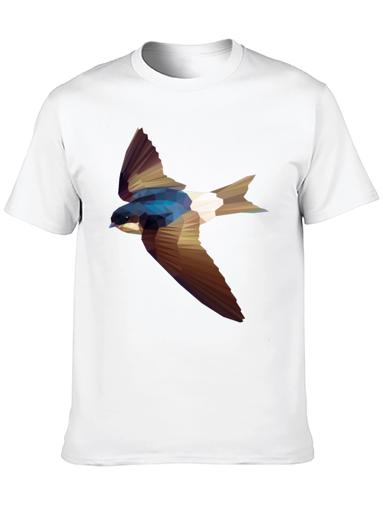 Geometric Swallow Print Black T-Shirt