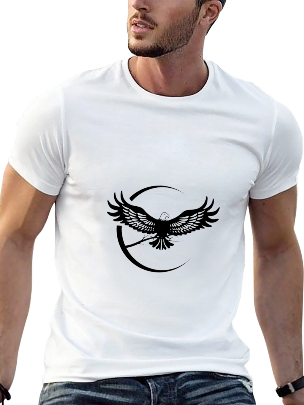 Black Eagle Graphic T-Shirt - Stylish Mens Apparel