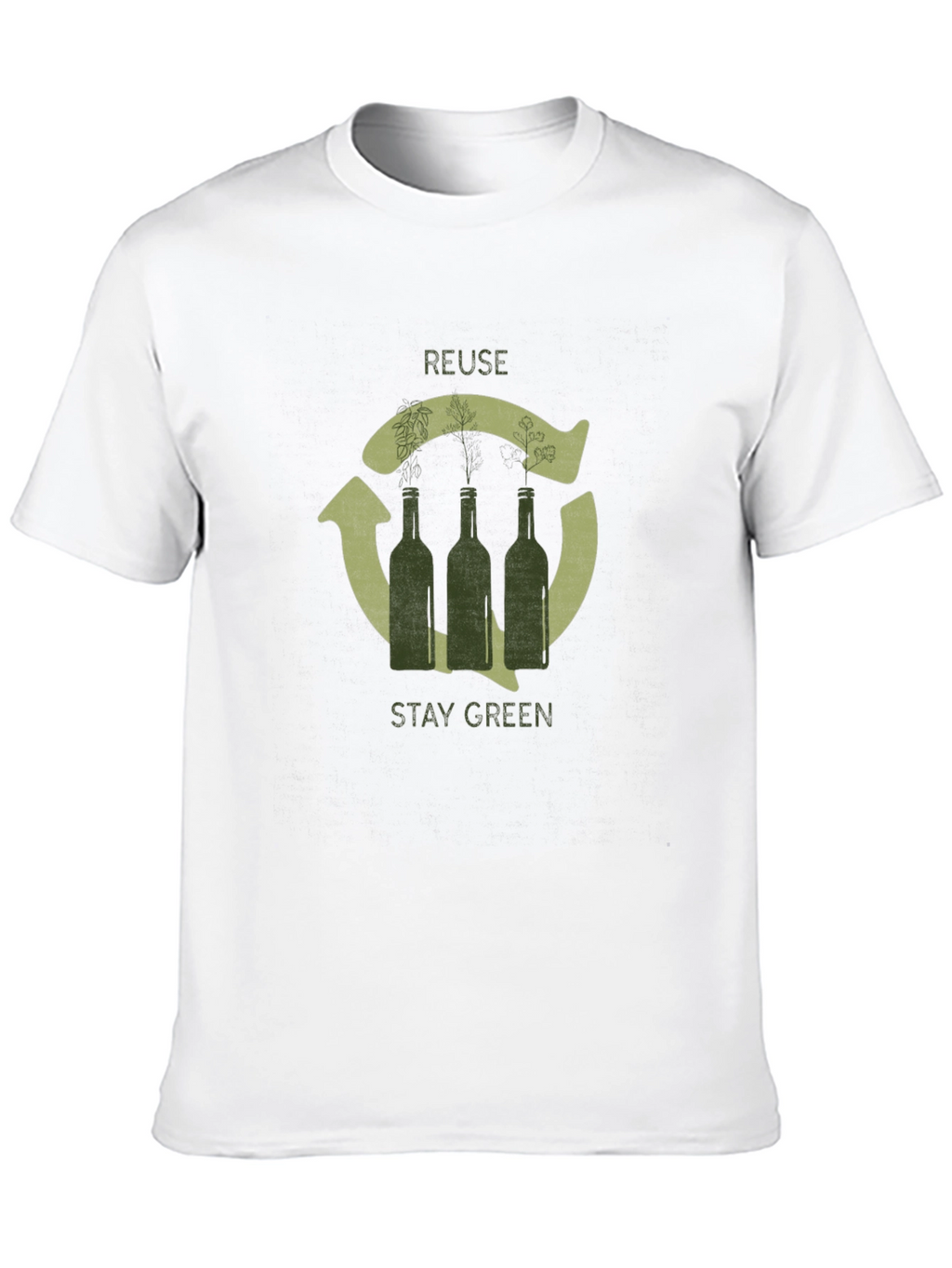 Eco-Friendly Reuse Stay Green Graphic T-Shirt