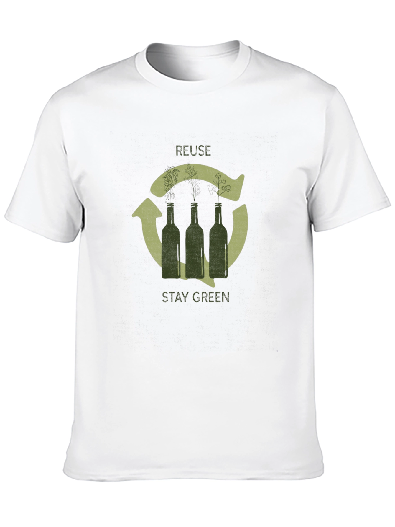 Eco-Friendly Reuse Stay Green Graphic T-Shirt