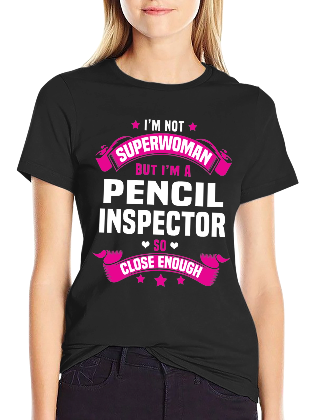 Pencil Inspector T-Shirt - Superwoman Funny Job Tee