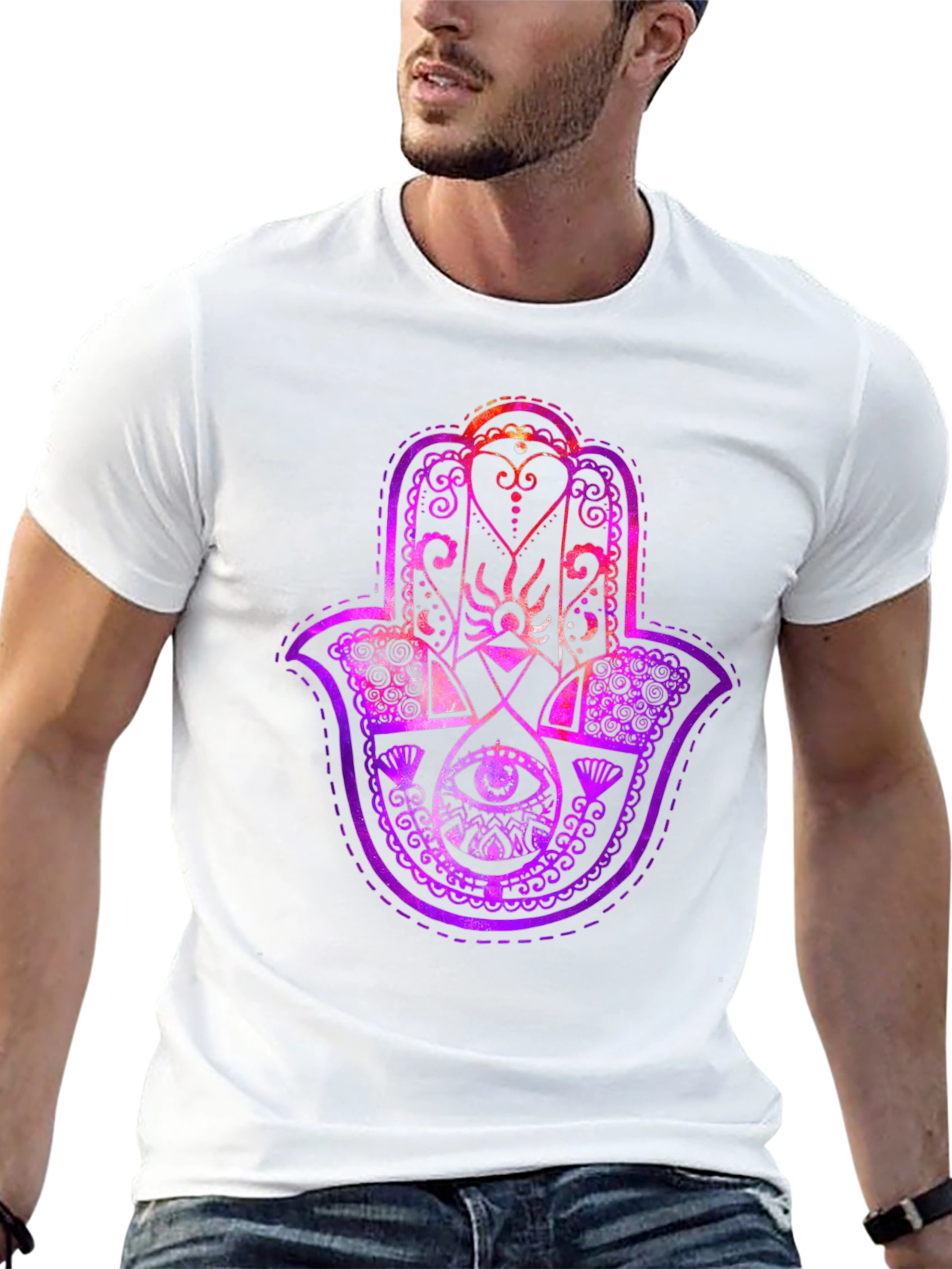 Hamsa Hand Graphic Tee - Spiritual Protection T-Shirt