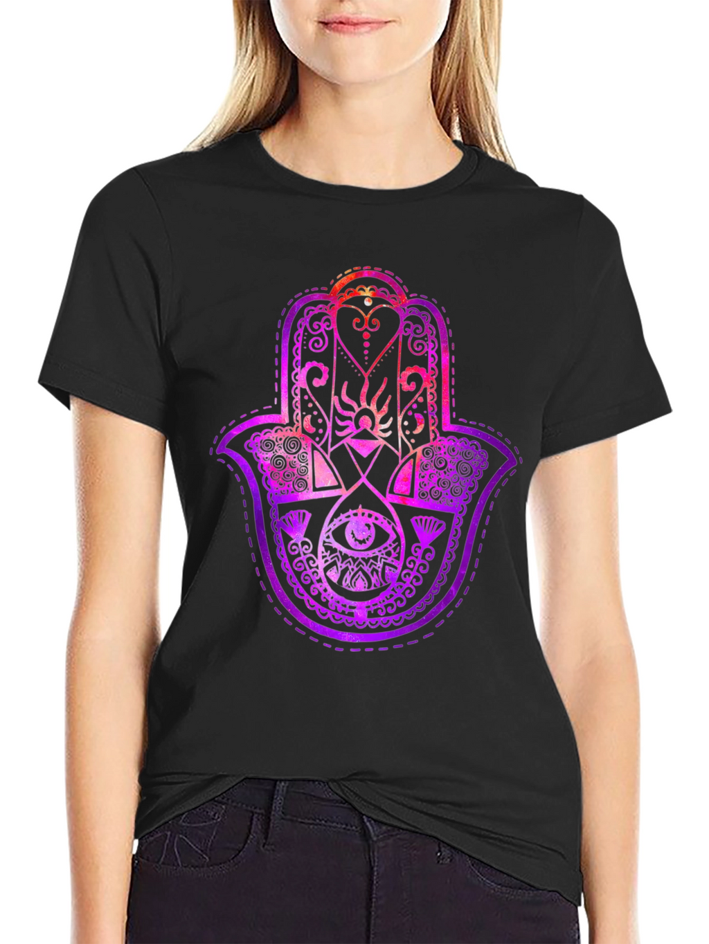 Hamsa Hand Graphic Tee - Spiritual Protection T-Shirt
