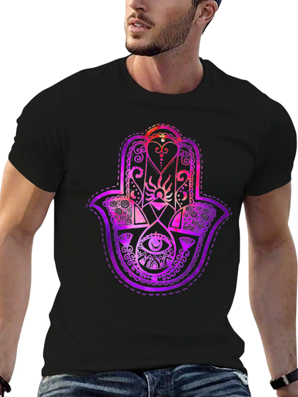 Hamsa Hand Graphic Tee - Spiritual Protection T-Shirt