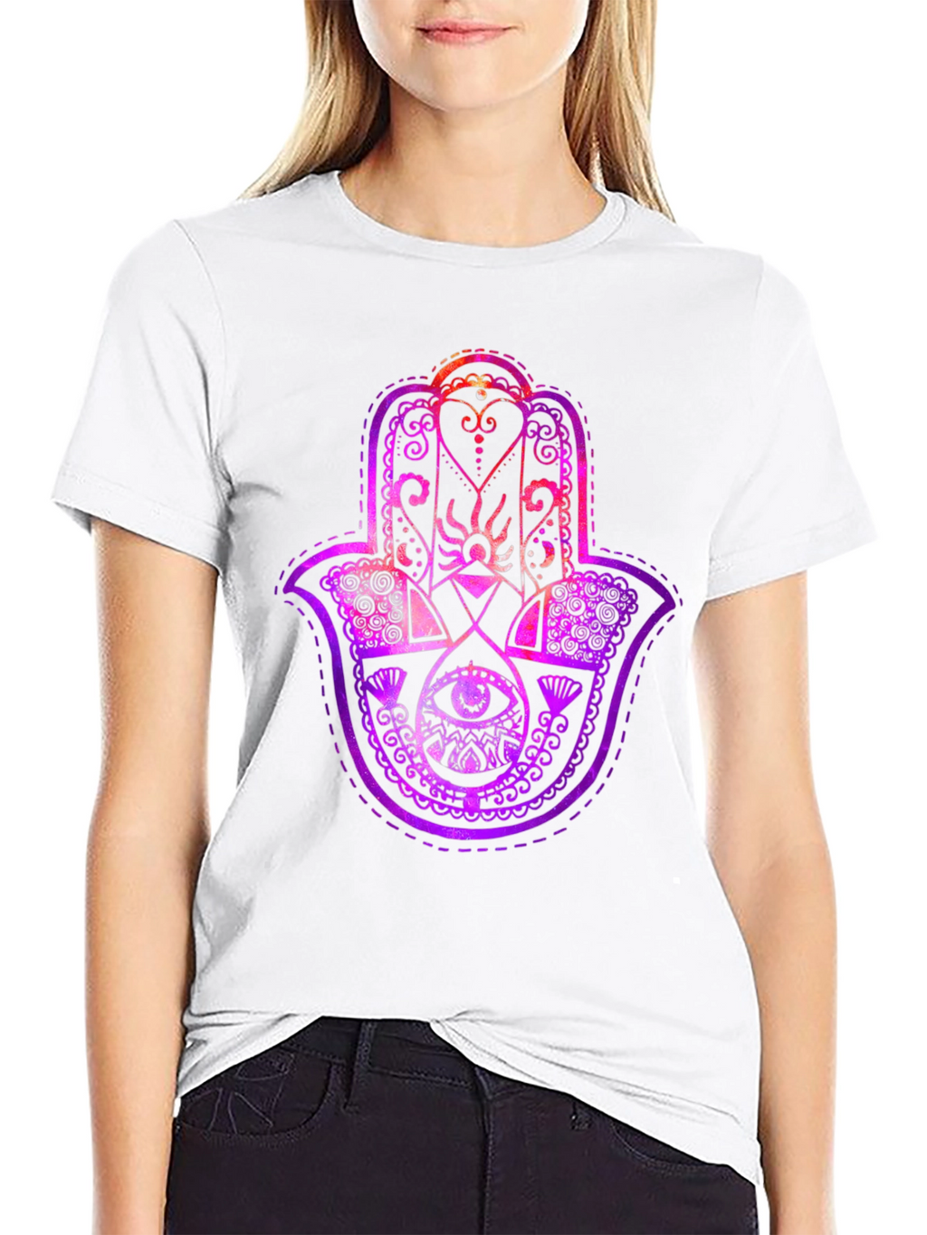 Hamsa Hand Graphic Tee - Spiritual Protection T-Shirt