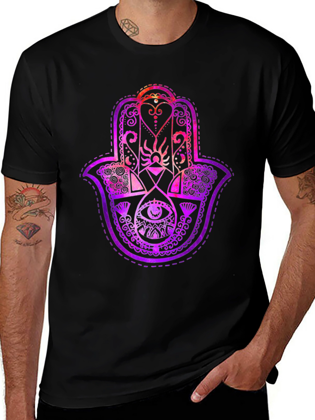 Hamsa Hand Graphic Tee - Spiritual Protection T-Shirt