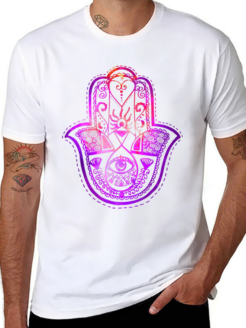 Hamsa Hand Graphic Tee - Spiritual Protection T-Shirt