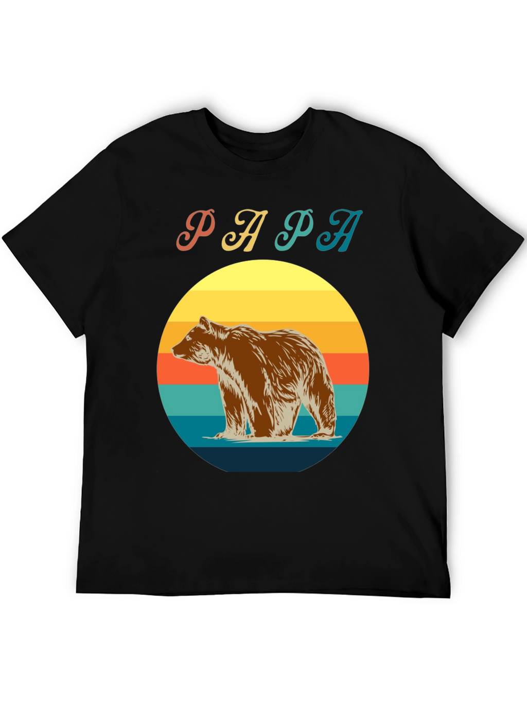 Papa Bear Retro Sunset T-Shirt