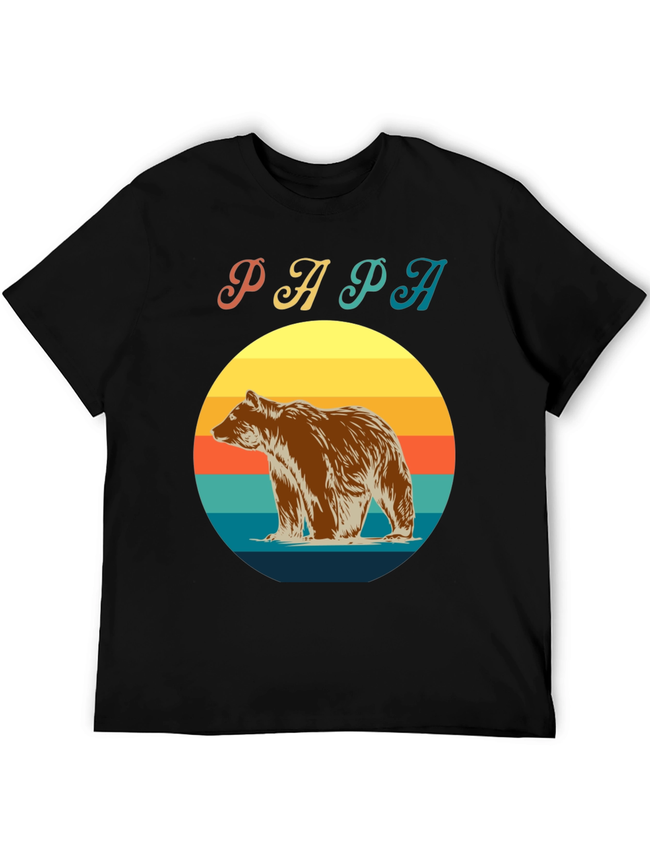 Papa Bear Retro Sunset T-Shirt