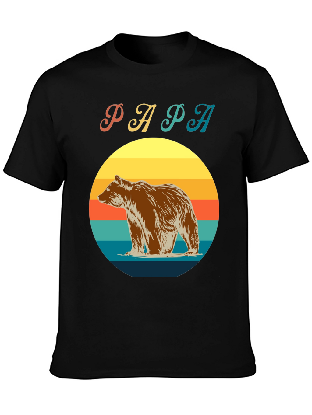 Papa Bear Retro Sunset T-Shirt