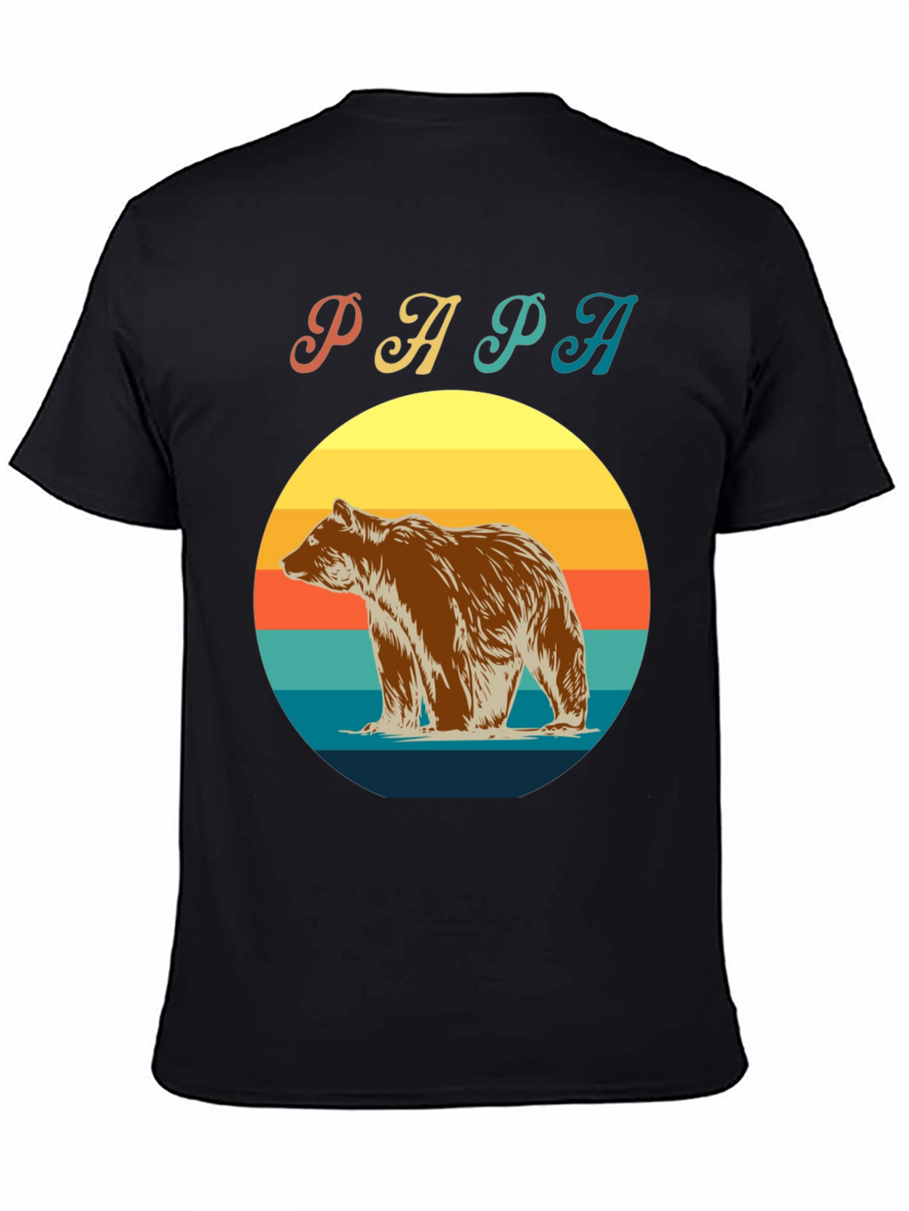 Papa Bear Retro Sunset T-Shirt
