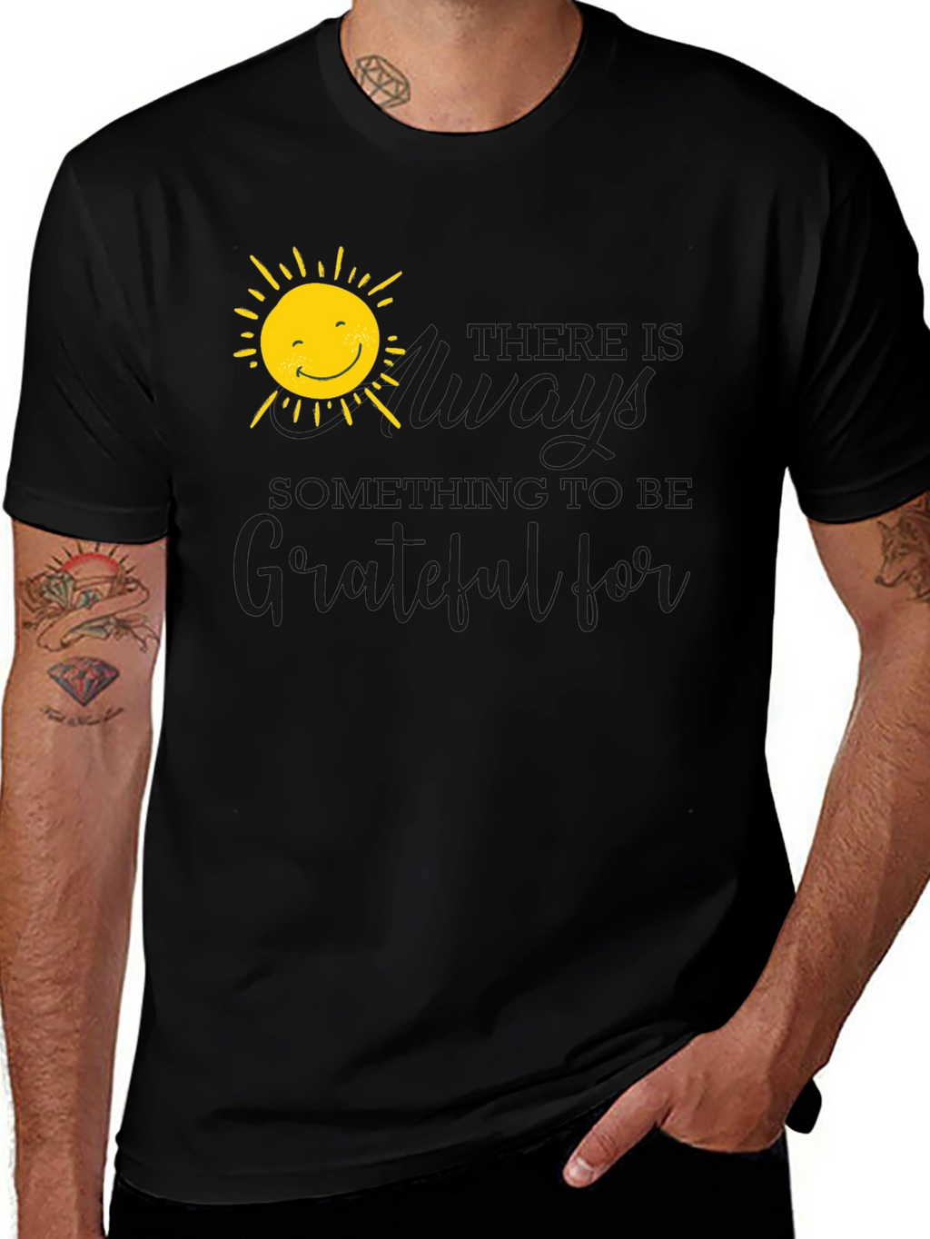Grateful Sun Graphic Tee - Positive Vibes T-Shirt