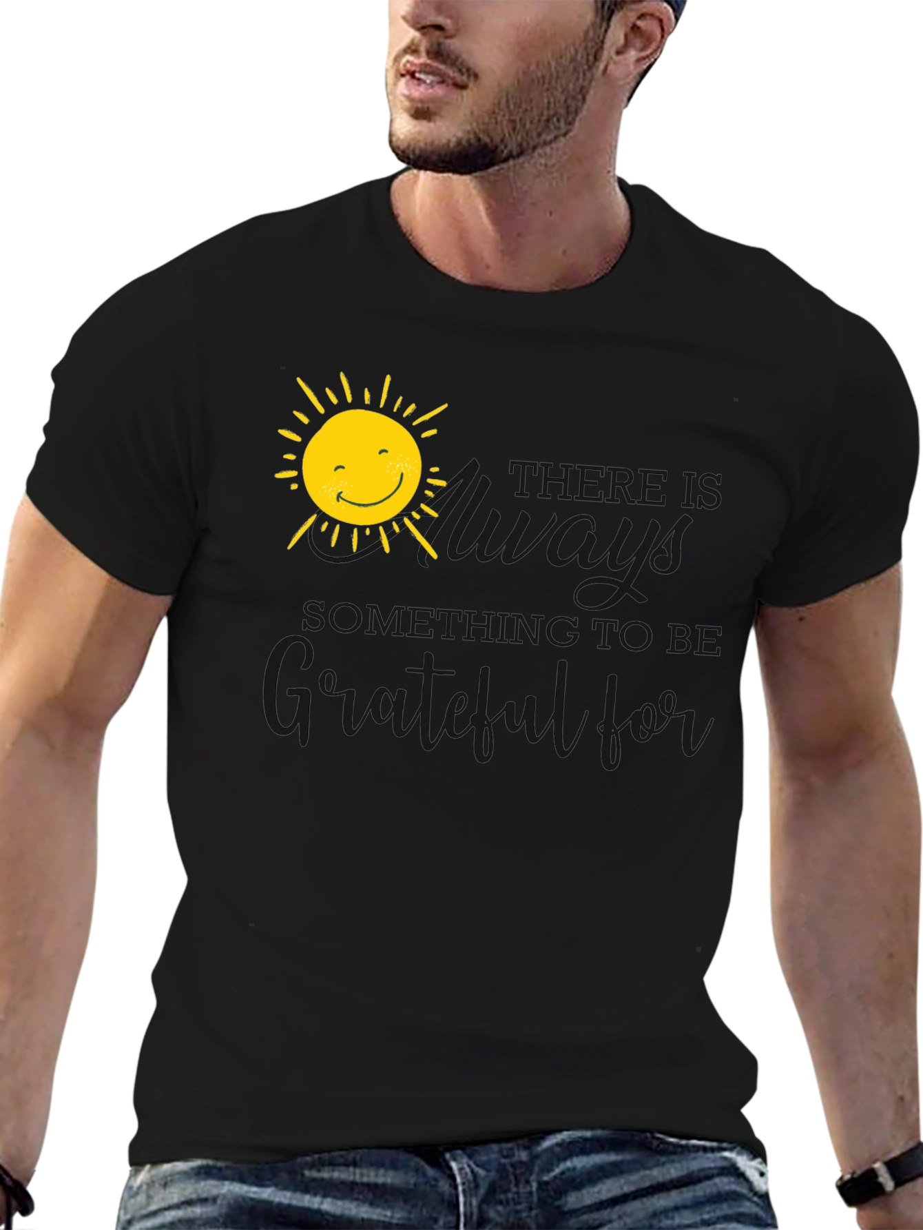 Grateful Sun Graphic Tee - Positive Vibes T-Shirt