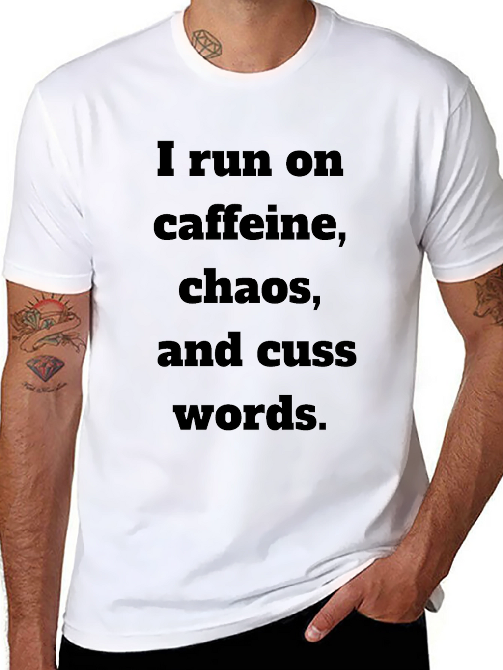 Caffeine Chaos Cuss Words T-Shirt
