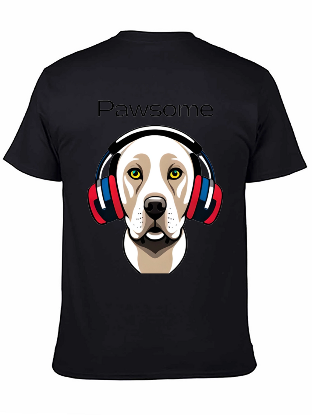 Pawsome Dog in Headphones Graphic Tee