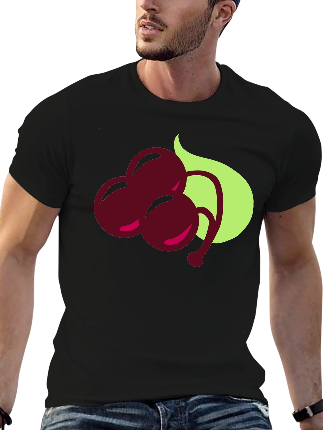 Cherry Graphic Black T-Shirt