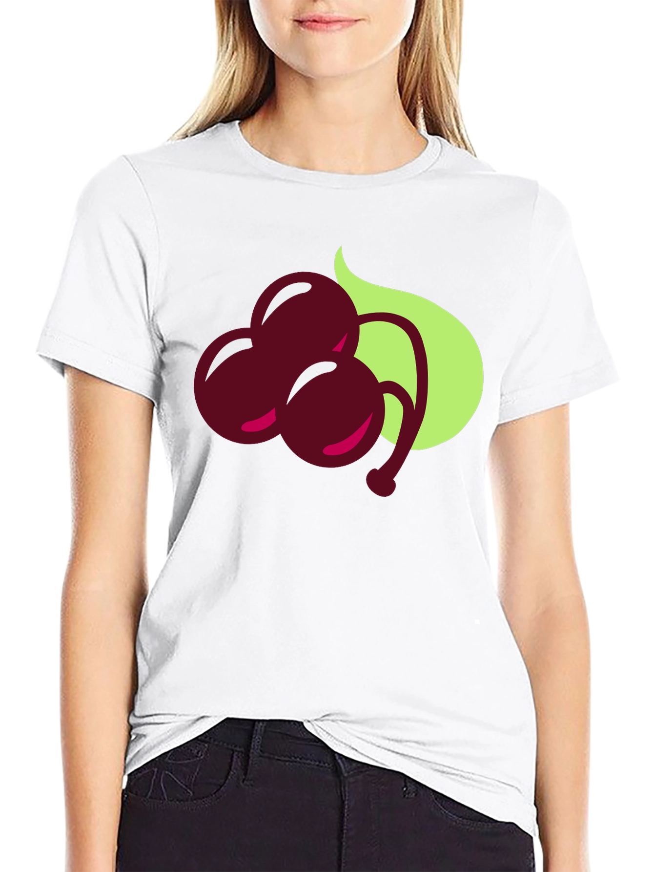 Cherry Graphic Black T-Shirt