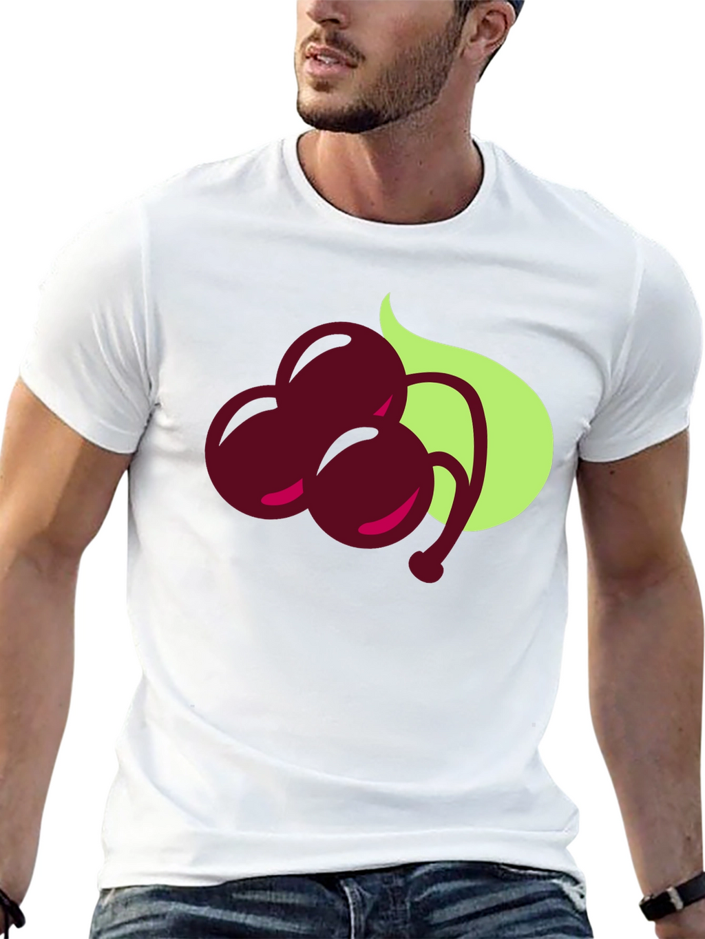 Cherry Graphic Black T-Shirt