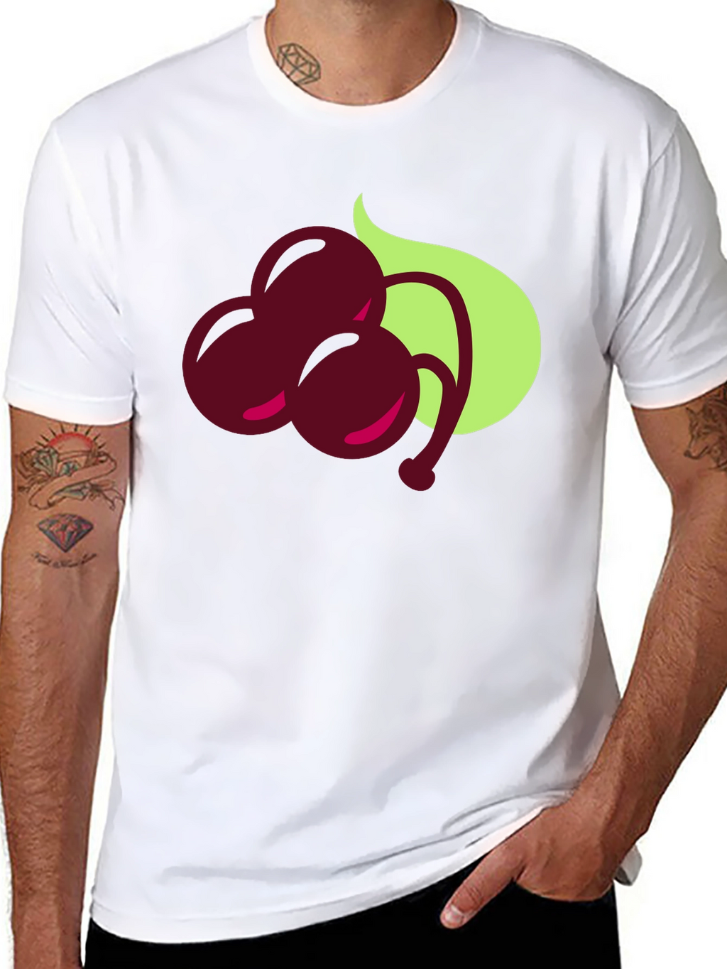 Cherry Graphic Black T-Shirt